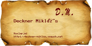 Deckner Miklós névjegykártya